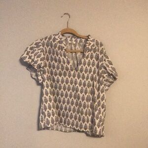 Pattern cotton blouse